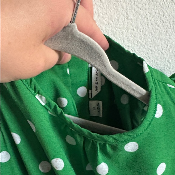 Janie and Jack Green Polka Dot Dress - Picture 5 of 5